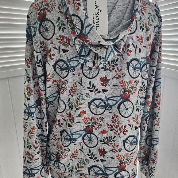 Bicycle Print Hoodie by LA Soul - Picture 2 of 8